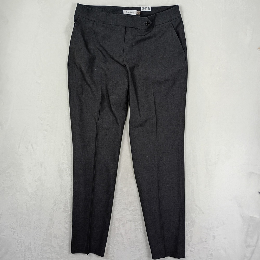 Calvin Klein Dress Pants‎ Womens 8 Charcoal Gray Straight Leg Work Professional